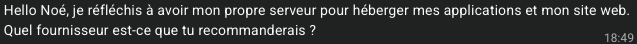 Message d'un participant