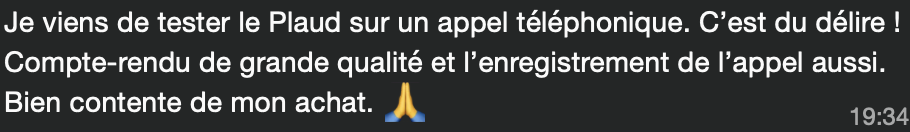 Message d'un participant