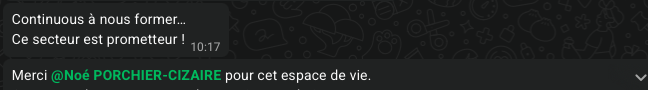 Message d'un participant
