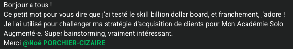 Message d'un participant